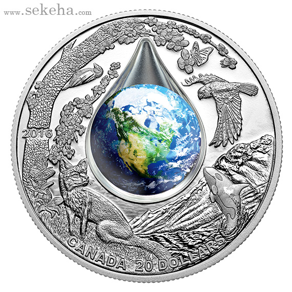 سکه نقره 20 دلار کانادا یادبود «آب مادر زمین»