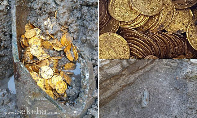 کشف یک قوری پر از سکه طلا در هنگام تخریب یک تئاتر قدیمی