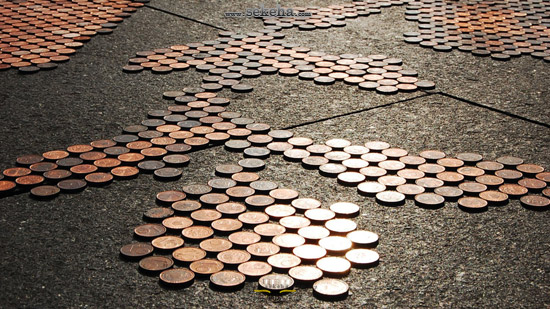 مراحل ساخت یک اثر هنری با 250 هزار سکه در فرانسه 4