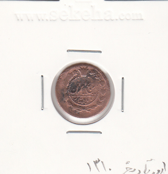 سکه 12 دینار 1310 - ارور در تاریخ - ناصر الدین شاه