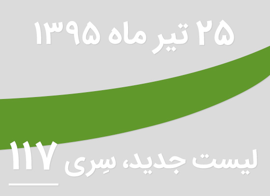 لیست جدید فروشگاه، سری 117 - جمعه 25 تیر ماه 95