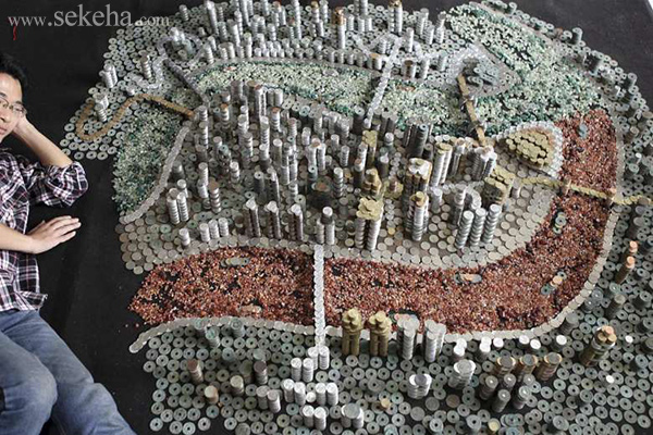 ساخت ماکت یک شهر با سکه