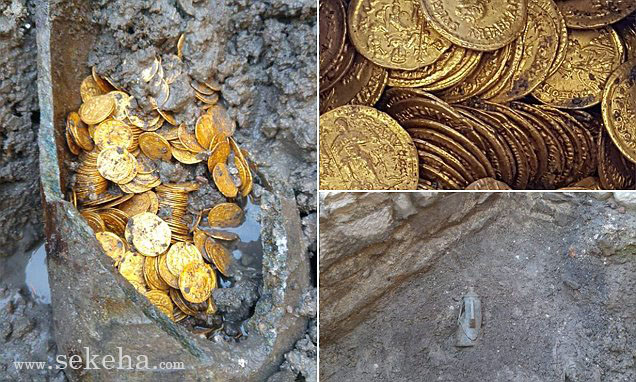 Millions of pounds-worth of pristine 5th-century gold coins are found buried in a pot under Italian theatre