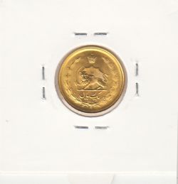 سکه 1 ریال دو تاج 1343 - طلایی - محمد رضا شاه