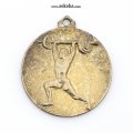 مدال آویز ورزشی - نقره - وزنه برداری - محمد رضا شاه