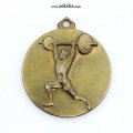 مدال آویز ورزشی - طلا - وزنه برداری - محمد رضا شاه