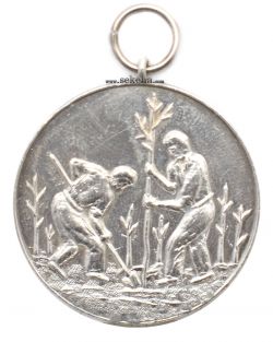 مدال نقره جشن درختکاری - محمد رضا شاه