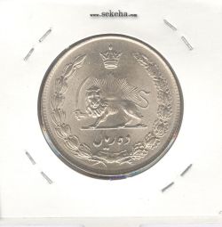 سکه 10 ریال پهلوی کشیده 1343 - ضخیم - بانکی - محمد رضا شاه